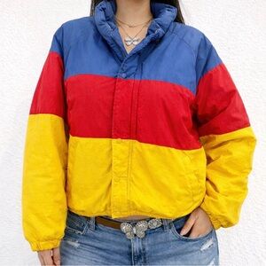 Retro 80s 90s Claybrooke Primary Color Ski Puffer Jacket Medium